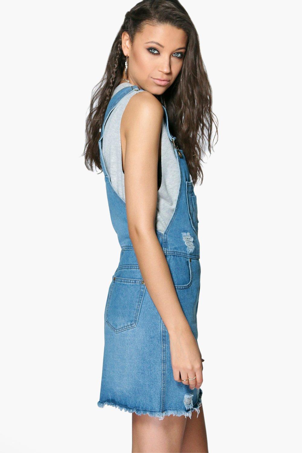 Dungaree sale dress boohoo